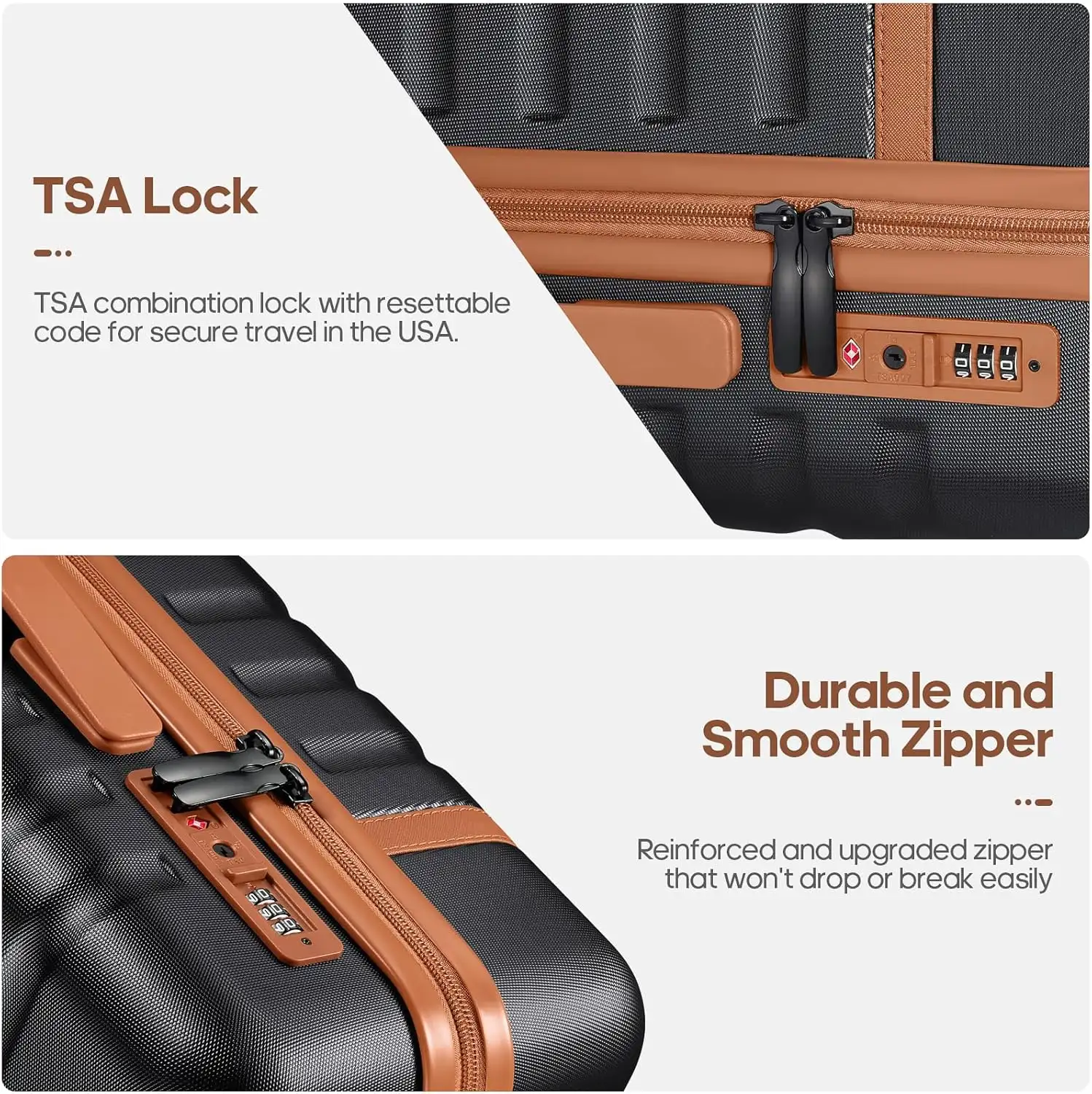 UKEIN Luggage Sets 3 Piece, Carry On Luggage 20 Inch With Spinner Wheels - 81YdS68uaFL._AC_SL1500_
